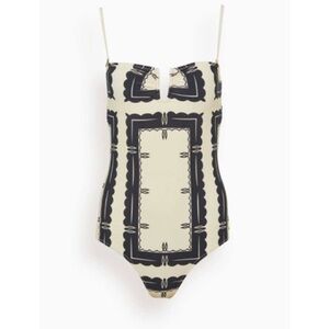 By Malene Birger Cream and Black One Piece Swimsuit